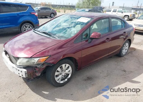 2012 Honda Civic Lx from USA, damaged, VIN 2HGFB2F5XCH591359